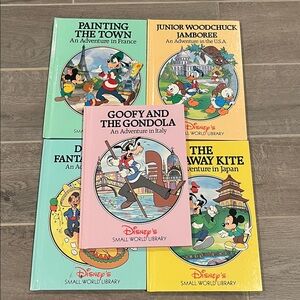 5 Disney Small World Library Books Italy Japan Mexico France woodchuck jamboree